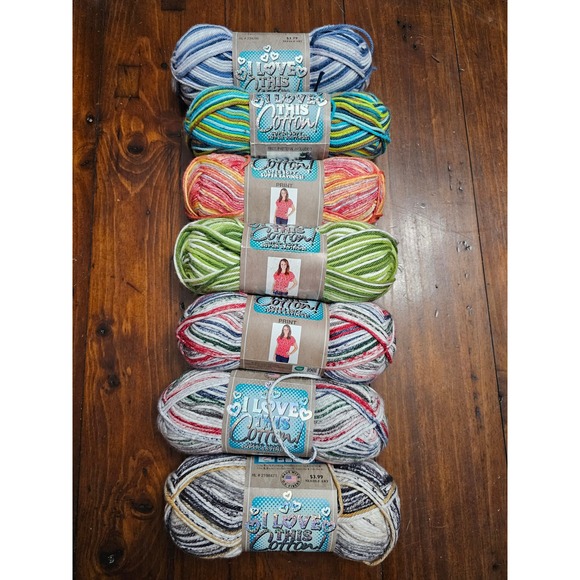 Hobby Lobby Other - Hobby Lobby I Love This Cotton Yarn Bundle 7 Skeins Prints 100% Cotton